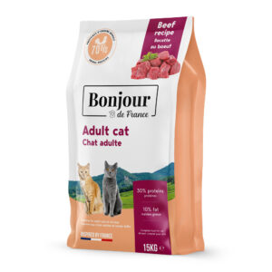 BONJOUR Chat Adulte au boeuf 15kg